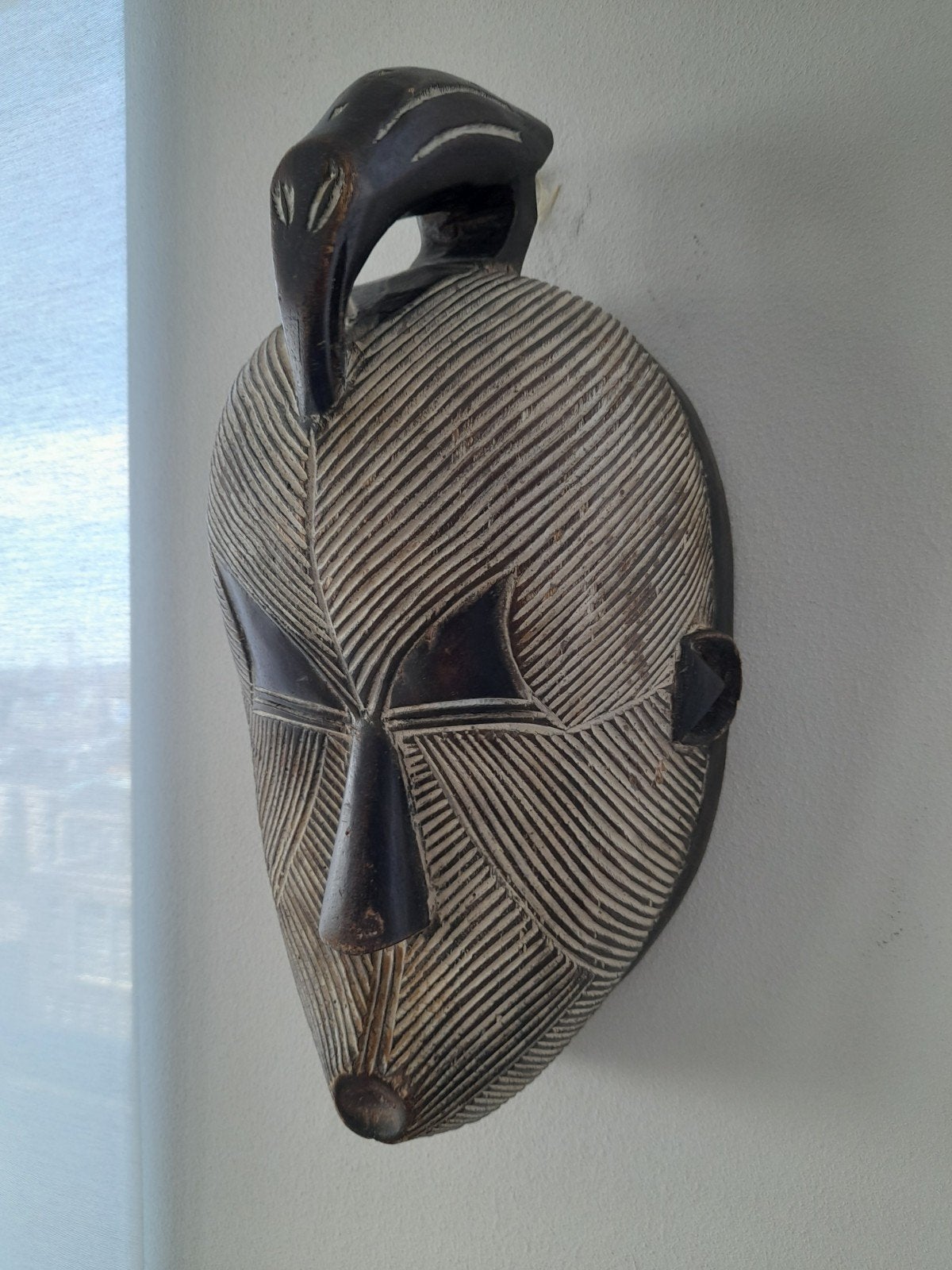 kifwebe Sonque masker, Hout, Bruin, 38 cm, Afrika