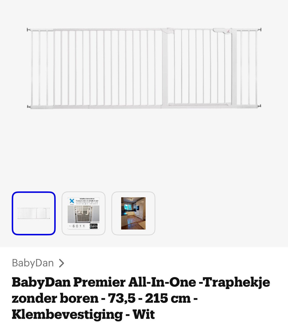 BabyDan Premier traphekje, Ophalen, Zo goed als nieuw, Klemhekje, Metaal of IJzer