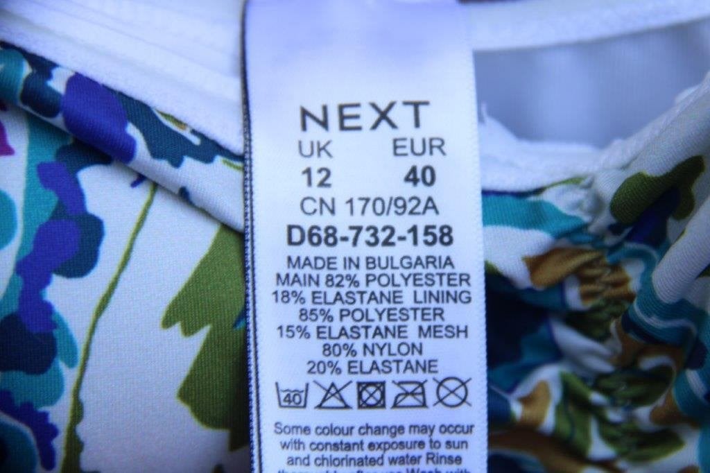 Badpak blauw/ kaki/ wit Next mt 40 C cup. Vaste prijs, Blauw, Badpak, Ophalen of Verzenden, Zo goed als nieuw