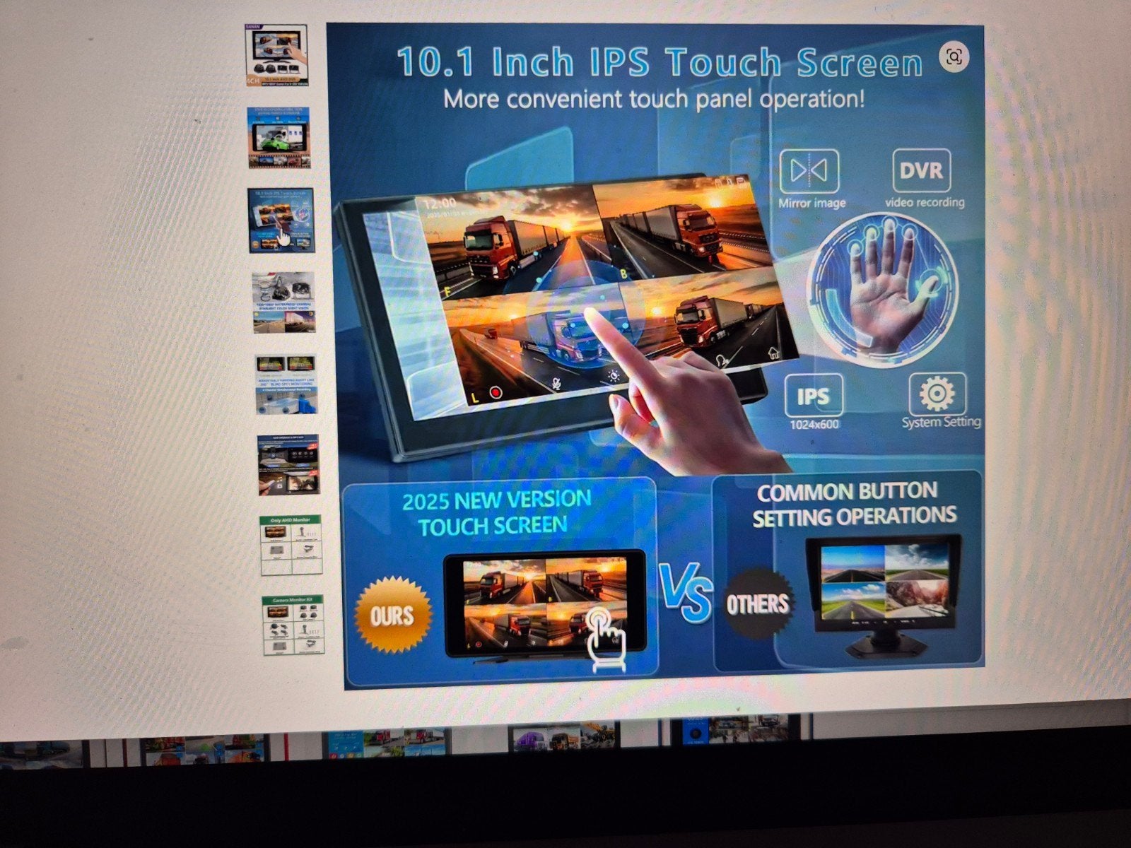 Camera Monitor Kit - 10.1" IPS Touchscreen, 4x AHD Camera, Ophalen of Verzenden, Nieuw