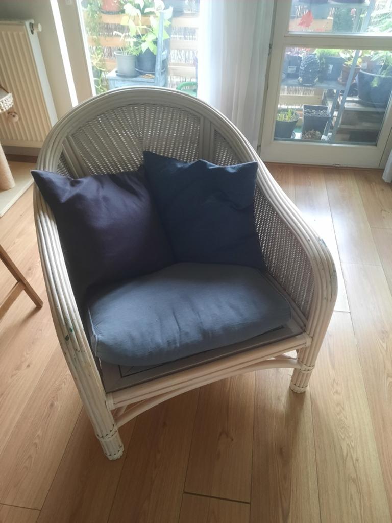 Rotan fauteuil – licht en stijlvol, Ophalen of Verzenden, Gebruikt, Bruin, Eén