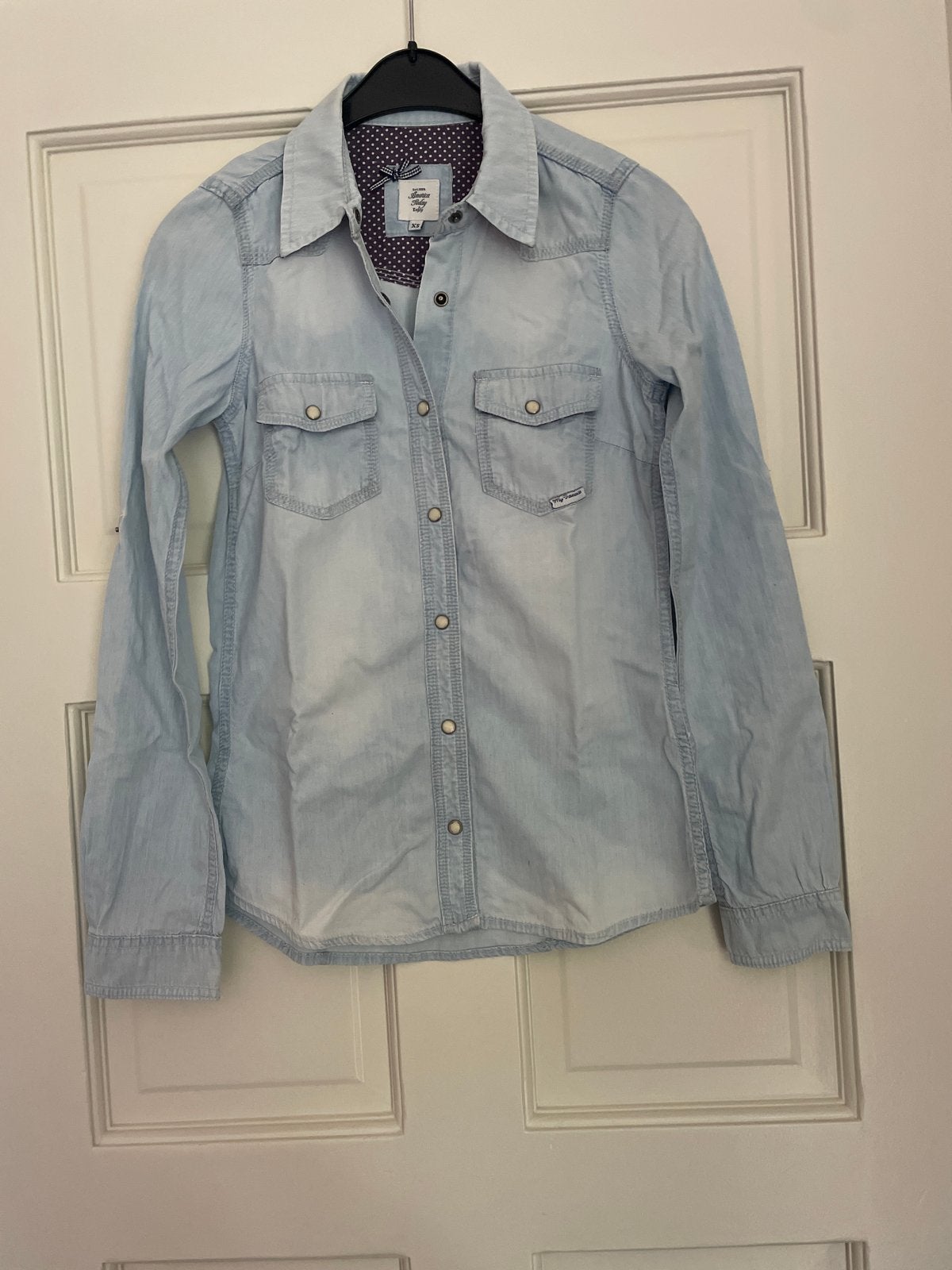 America Today spijkerblouse XS - Zo goed als nieuw, Ophalen of Verzenden, Zo goed als nieuw, Maat 34 (XS) of kleiner, Blauw