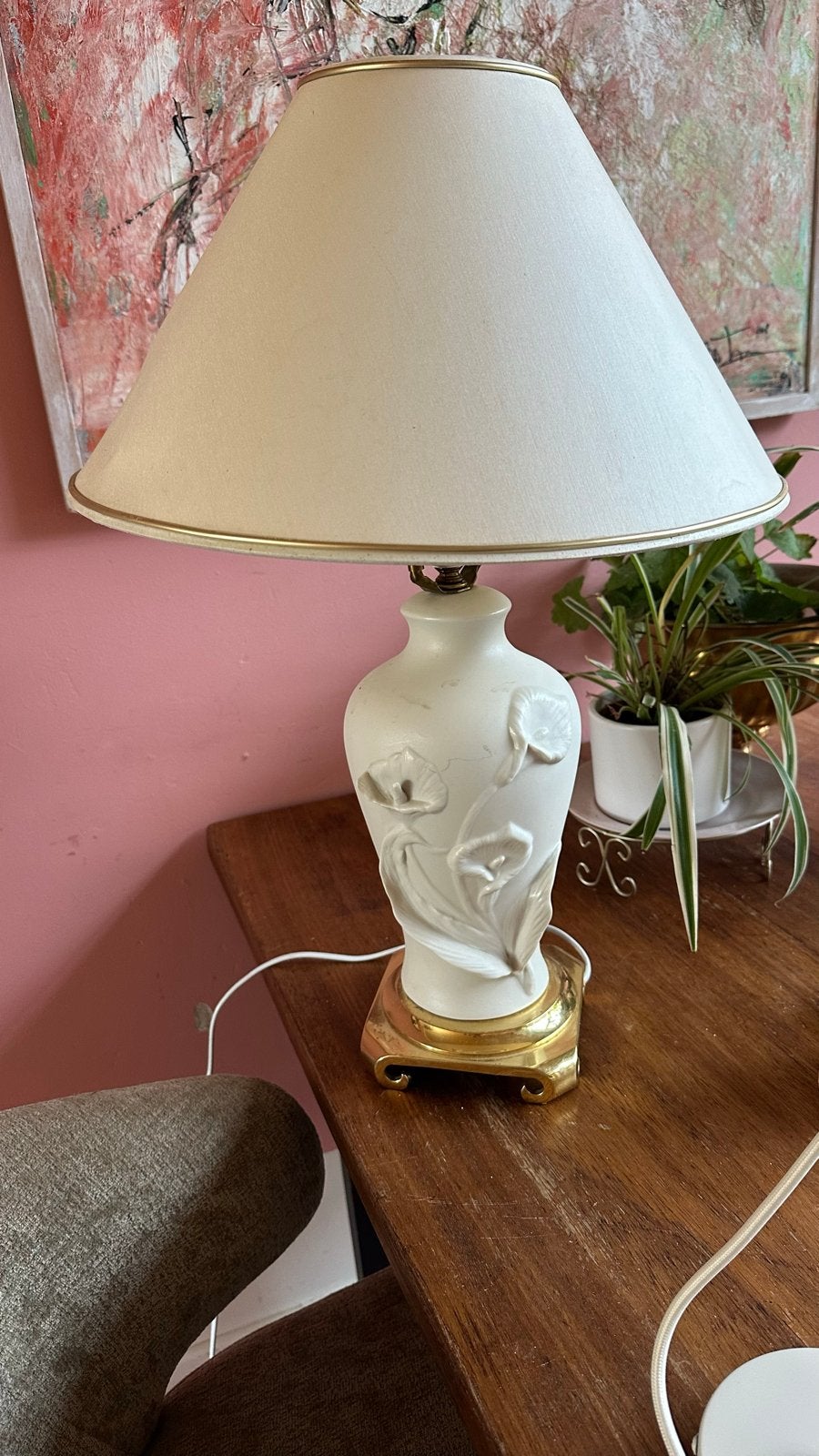 Vintage Nicholas Berbenczy Calla Lelie Lamp Franklin Mint, Ophalen