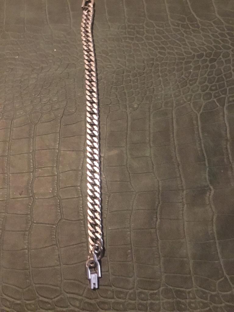 Herenarmband, Ophalen of Verzenden, Zo goed als nieuw, Zilver, Staal