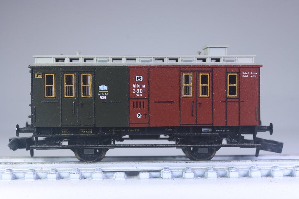 Bagagewagen met postafd. type PPost, K.P.E.V., Gelijkstroom, Fleischmann, Wagon, Ophalen of Verzenden