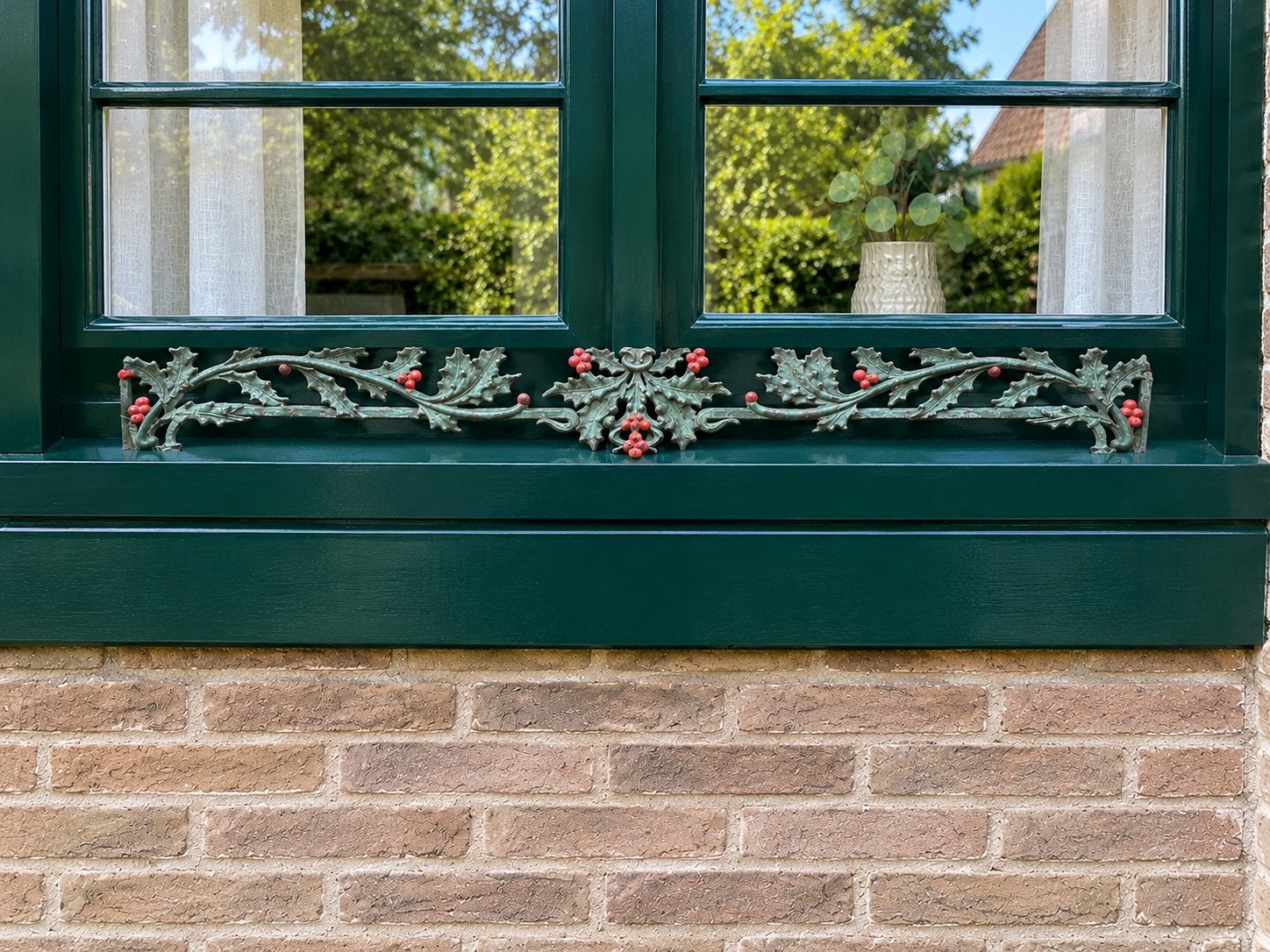 Antieke gietijzeren vensterbank ornament deurrooster raam, Ophalen
