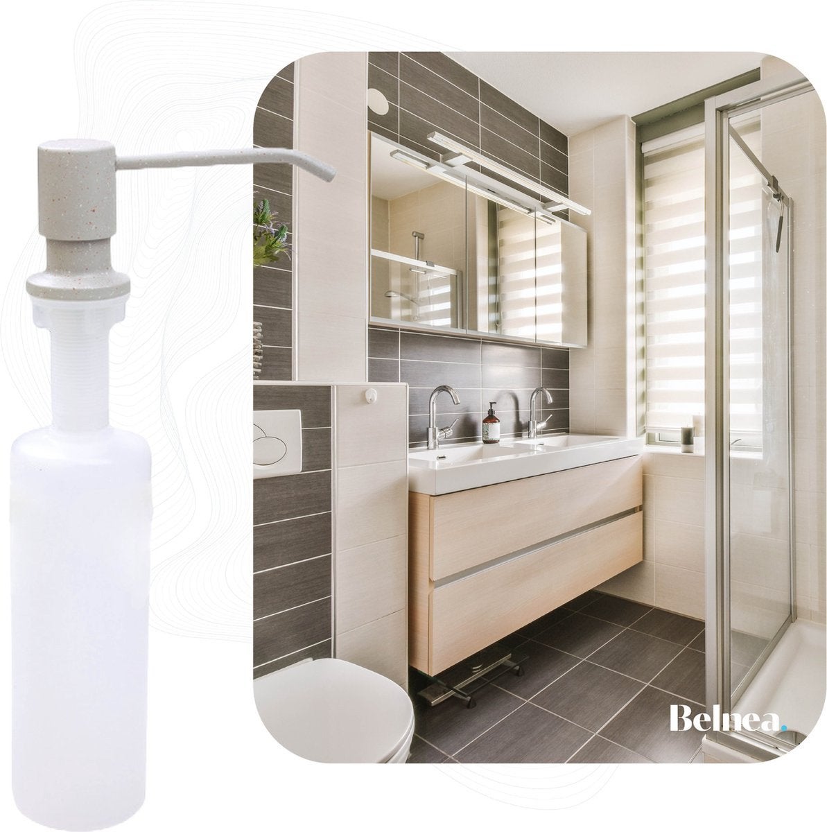 Belnea Zeepdispenser - 300ML - Zeeppompje - Inbouw, Huis en Inrichting, Ophalen of Verzenden, Nieuw