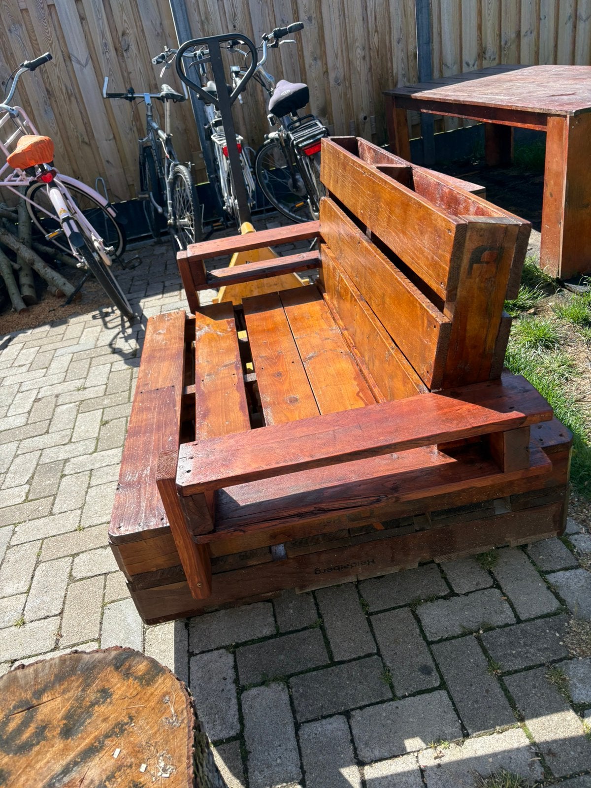 zelf gemaakte pallet bank, Ophalen of Verzenden, Hout