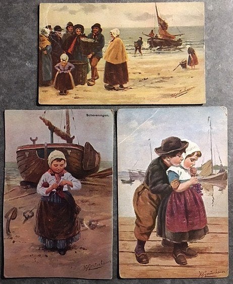 Ansichtkaarten Scheveningen Visser Strand Zee Klederdracht, Ophalen of Verzenden, Voor 1920, Ongelopen, Zuid-Holland