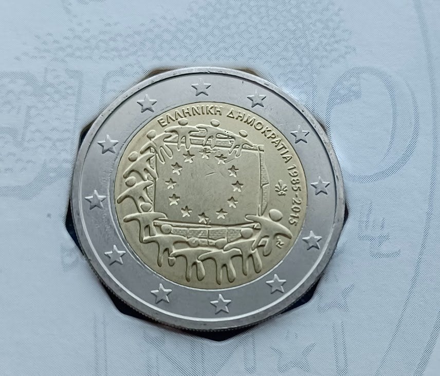 Griekenland 2 Euro "Europese Vlag" - 2015 (AMK), Postzegels en Munten, Munten | Europa | Euromunten, Ophalen of Verzenden, Griekenland