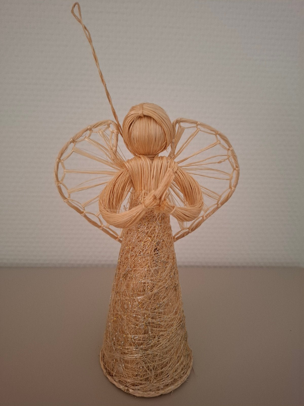 Kersthanger kerstbal kerstversiering deco rotan riet engel, Ophalen of Verzenden, Zo goed als nieuw