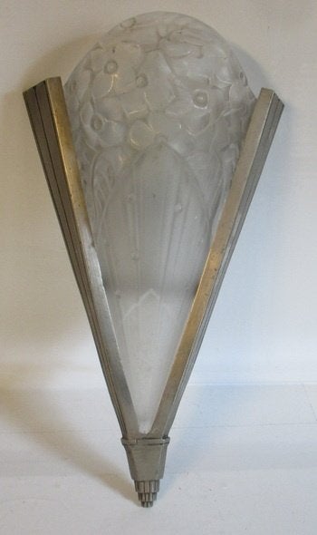 originele art deco muurlamp applique geperst glas, Antiek en Kunst, Ophalen of Verzenden