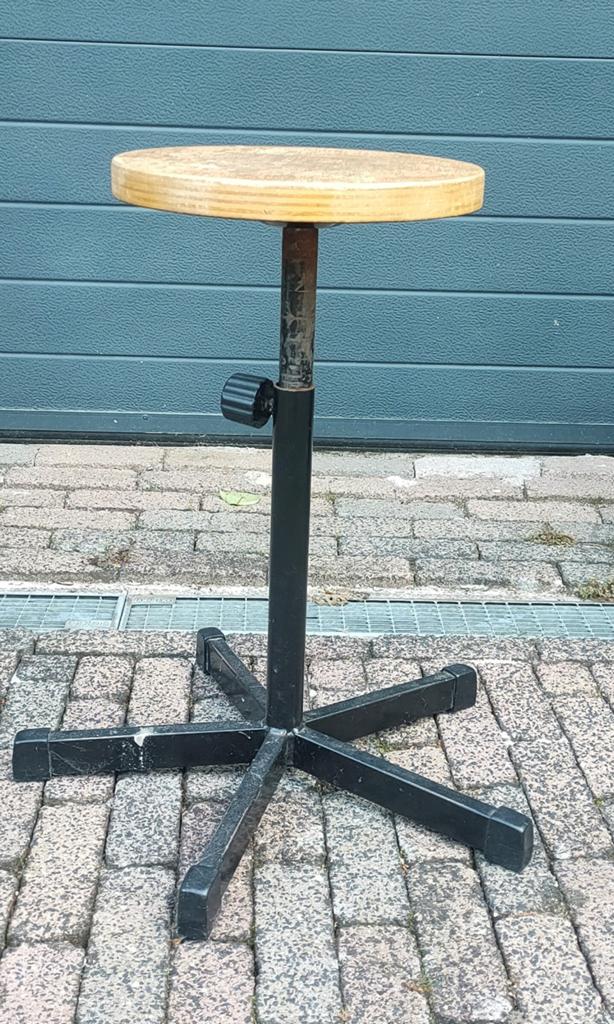 Vintage schoolkruk verstelbaar, Ophalen of Verzenden, Gebruikt, Hout