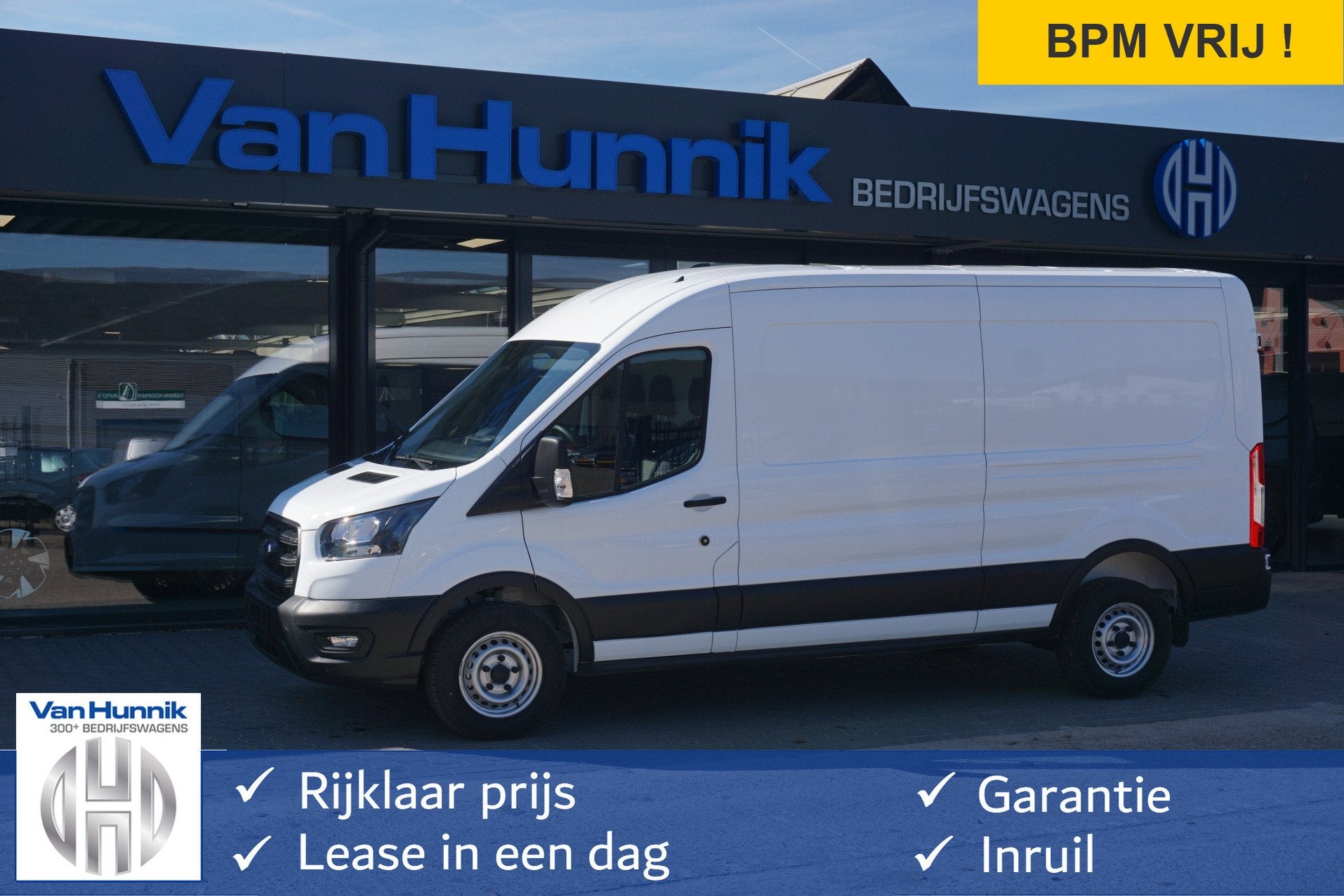 Ford Transit 350L 105PK L3H2 BPM VRIJ! Airco, PDC, Bluetooth, Auto's, Voorwielaandrijving, Gebruikt, 4 cilinders, 2500 kg
