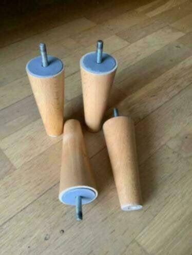 losse houten kegel poten meubelpoten kastpoten salontafel, Ophalen, Zo goed als nieuw, Hout