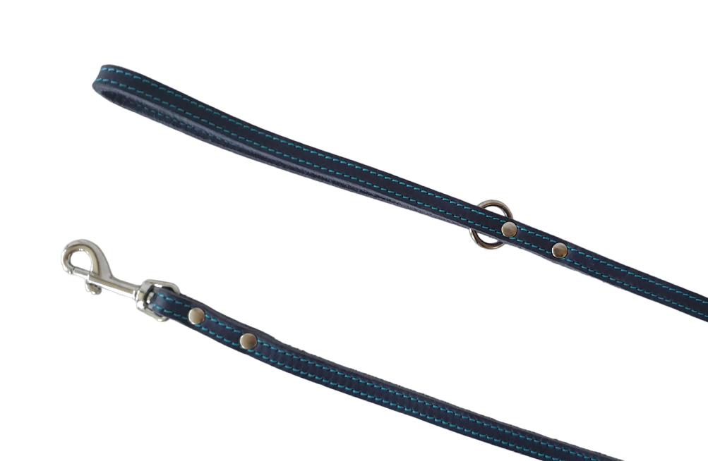 JACK AND VANILLA Hondenriem Gevet Leder Blauw 120 cm KOOPJE!, Ophalen of Verzenden, Nieuw, Hondenriem