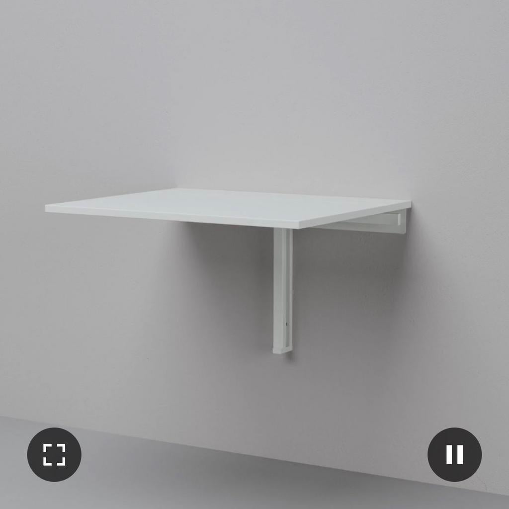 IKEA Uitklapbaar Wandbureau - Wit, Compleet, Demontabel, Ophalen of Verzenden, Zo goed als nieuw, IKEA