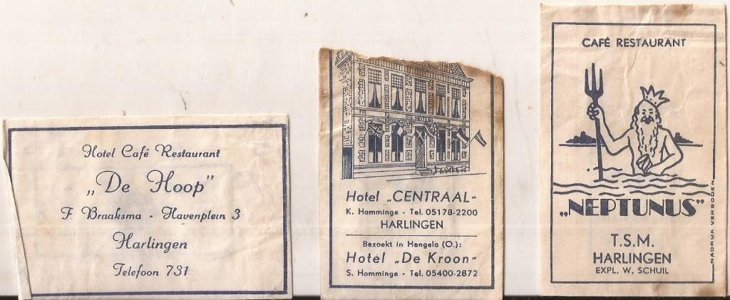 Harlingen 3x suikerzakjes 50/60er jaren, Verzamelen, Suikerzakjes, Ophalen of Verzenden, Nederland