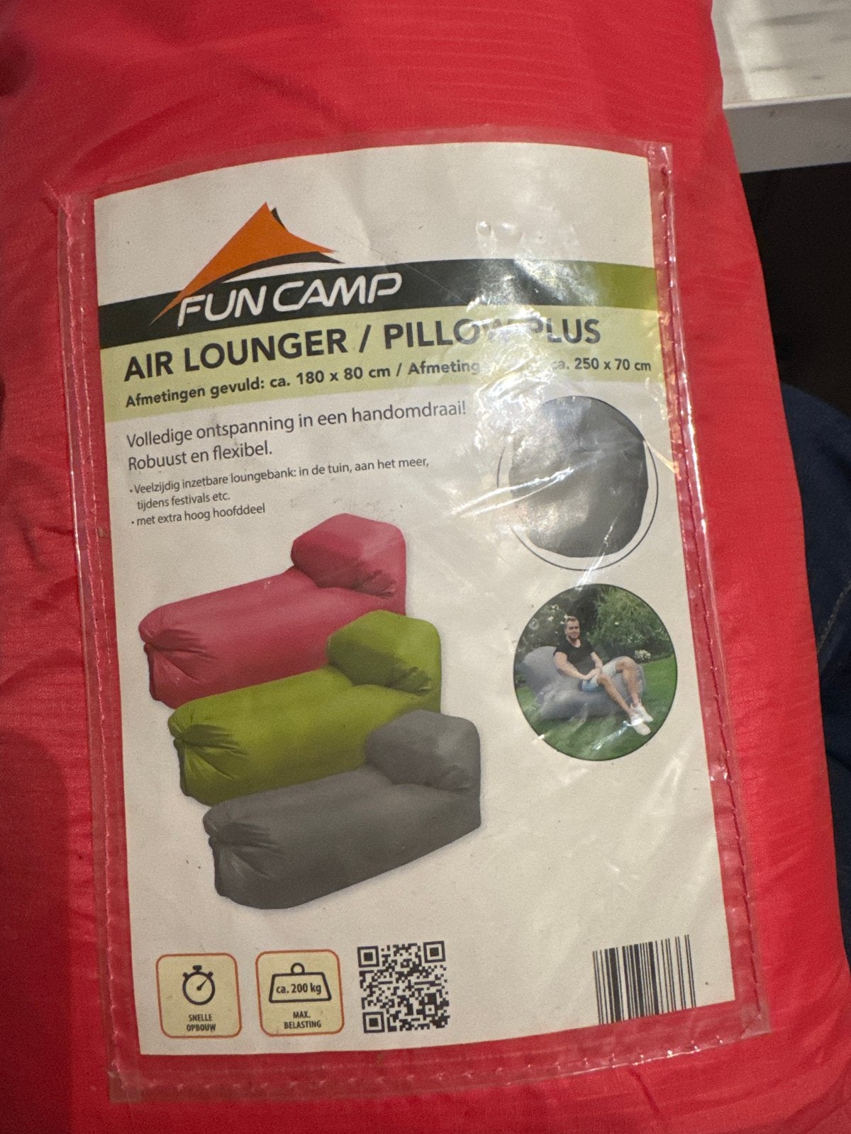 Fun Camp Air Lounger / Pillow Plus - Opblaasbare Loungebank, Ophalen of Verzenden, Nieuw