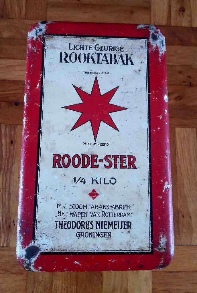 Blik Rook Tabak Roode Ster, Verzamelen, Blikken, Gebruikt, Overige, Ophalen of Verzenden