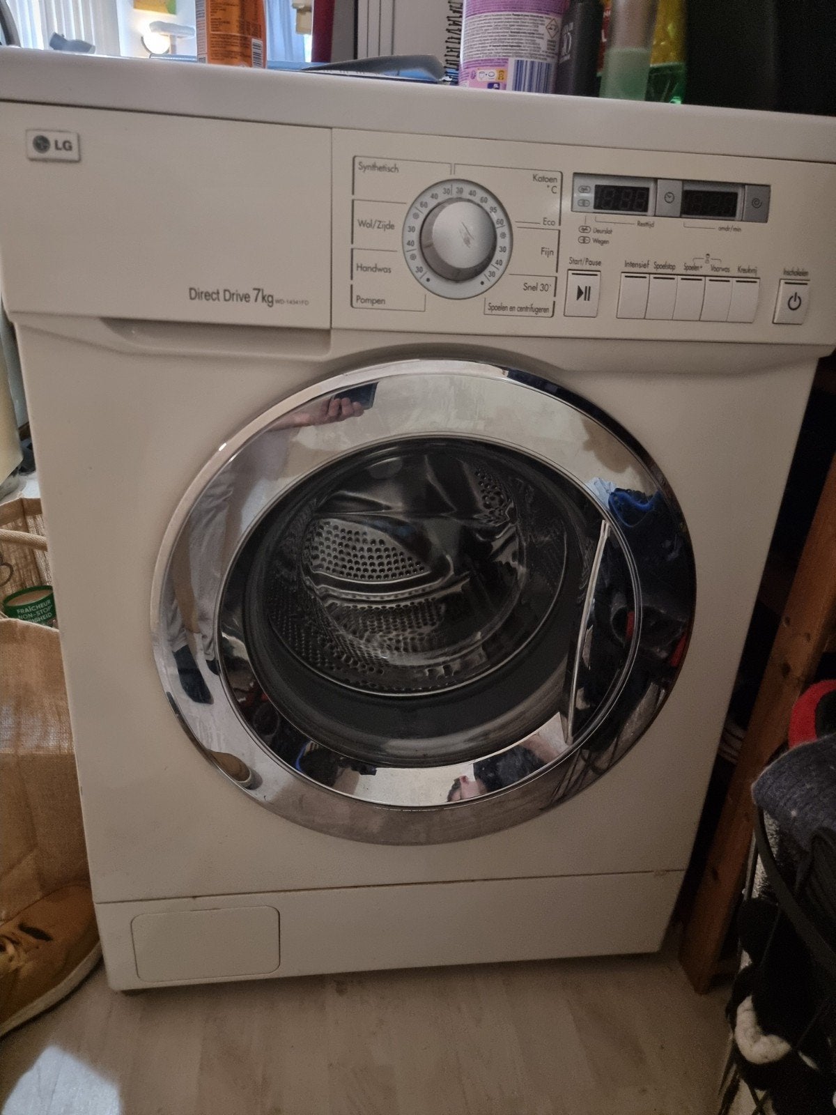 LG WD-14341FD Direct Drive Wasmachine - 7kg, Witgoed en Apparatuur, Gebruikt, Ophalen of Verzenden, Voorlader, Energieklasse A of zuiniger