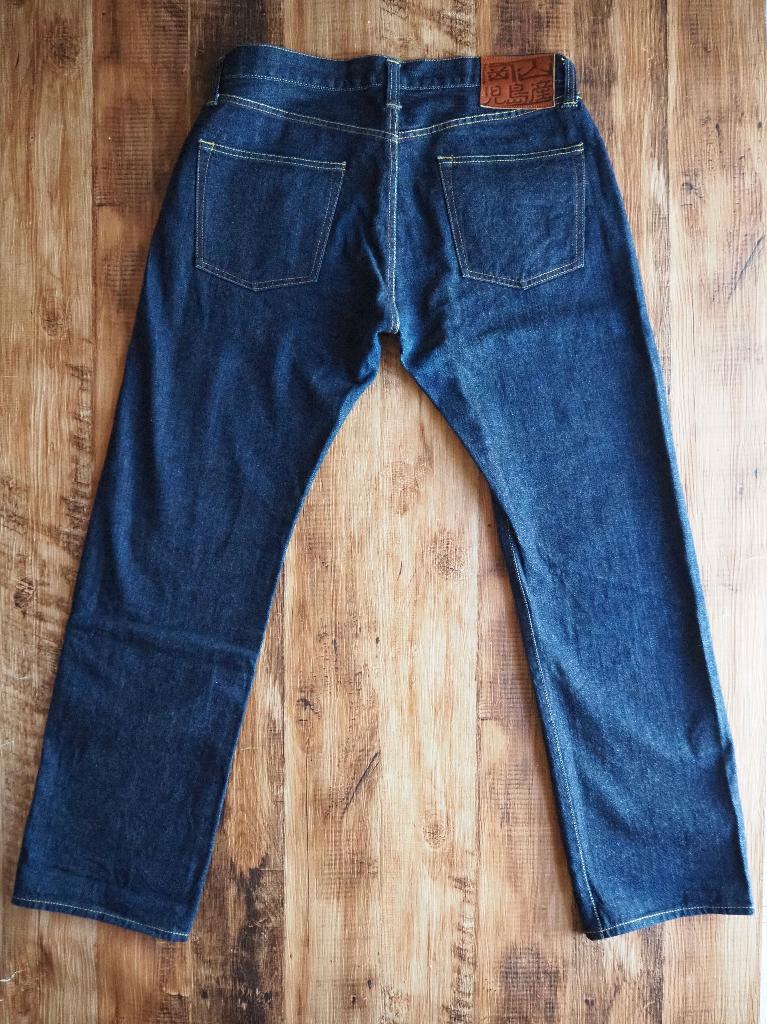 KOJIMA GENES W36 x L31 Left-hand Twill "岡山児島産" leather patch, W36 - W38 (confectie 52/54), Blauw, KOJIMA GENES, Ophalen of Verzenden