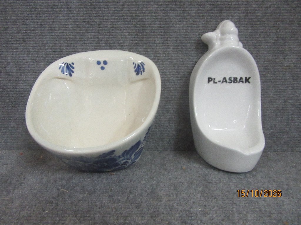 asbak pisbak   delfts blauw, Verzamelen, Ophalen of Verzenden, Zo goed als nieuw, Asbak