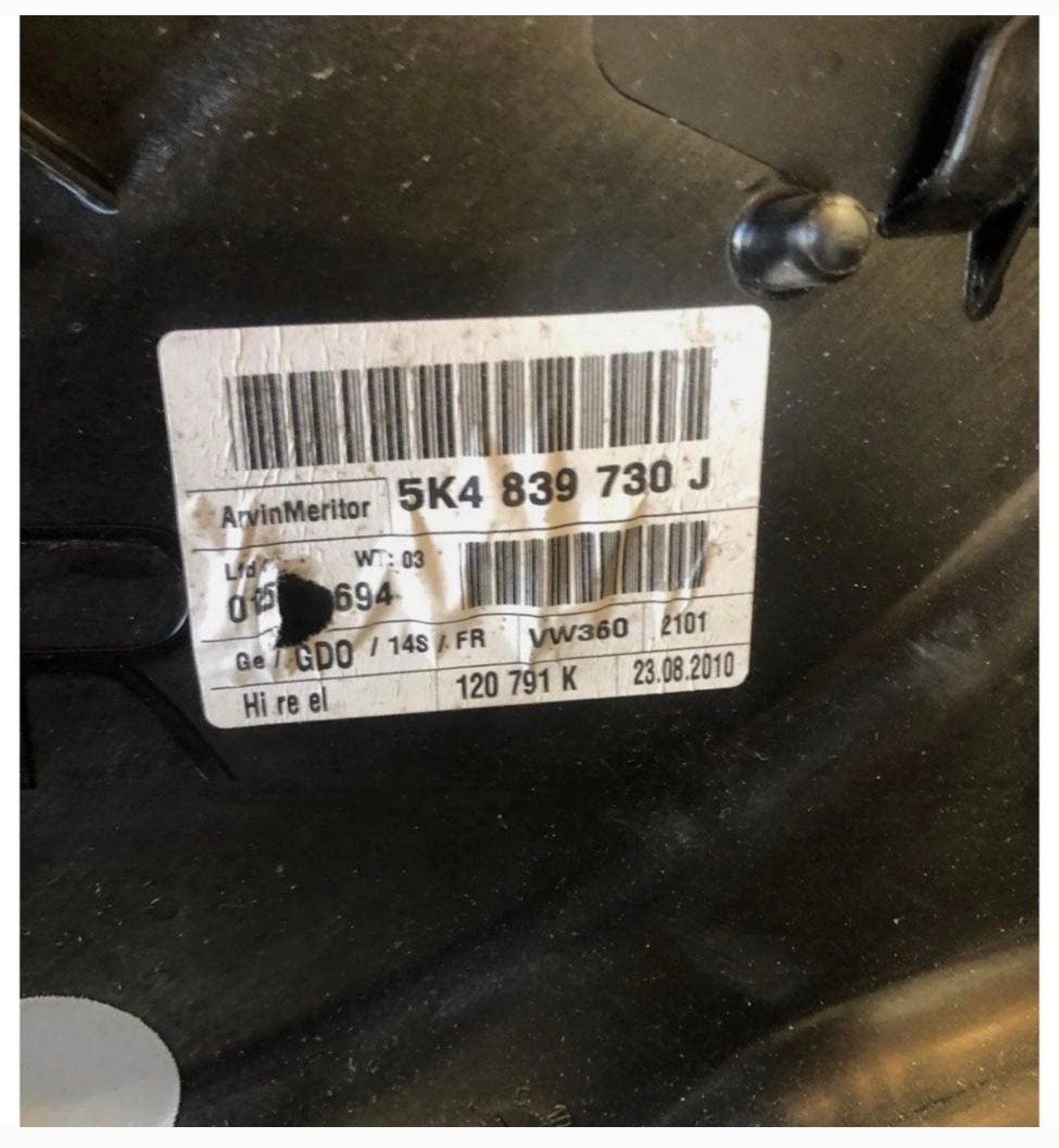 VW Golf MK6 2009 - 2012 rechts achter deur-raam paneel RA, Ophalen of Verzenden, P, P, P