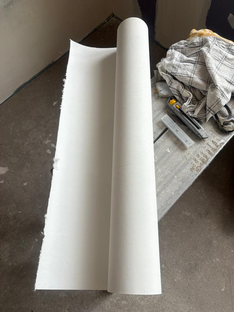 Renovlies behang met behanglijm - Zo goed als nieuw, Minder dan 50 cm, Wit, 200 cm of meer, Ophalen of Verzenden