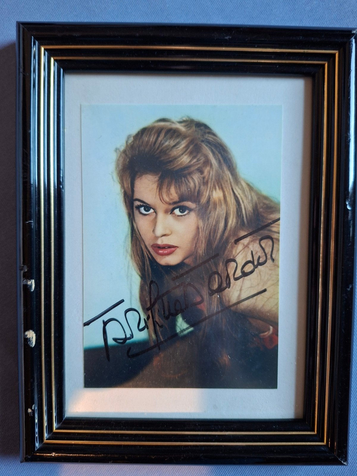 Vintage Handtekening Brigitte Bardot – Ingelijst Portret, Ophalen of Verzenden