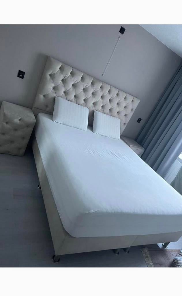 Boxspring 160x200, Huis en Inrichting, Slaapkamer | Bedden, Ophalen of Verzenden, Zo goed als nieuw, Tweepersoons, 160 cm