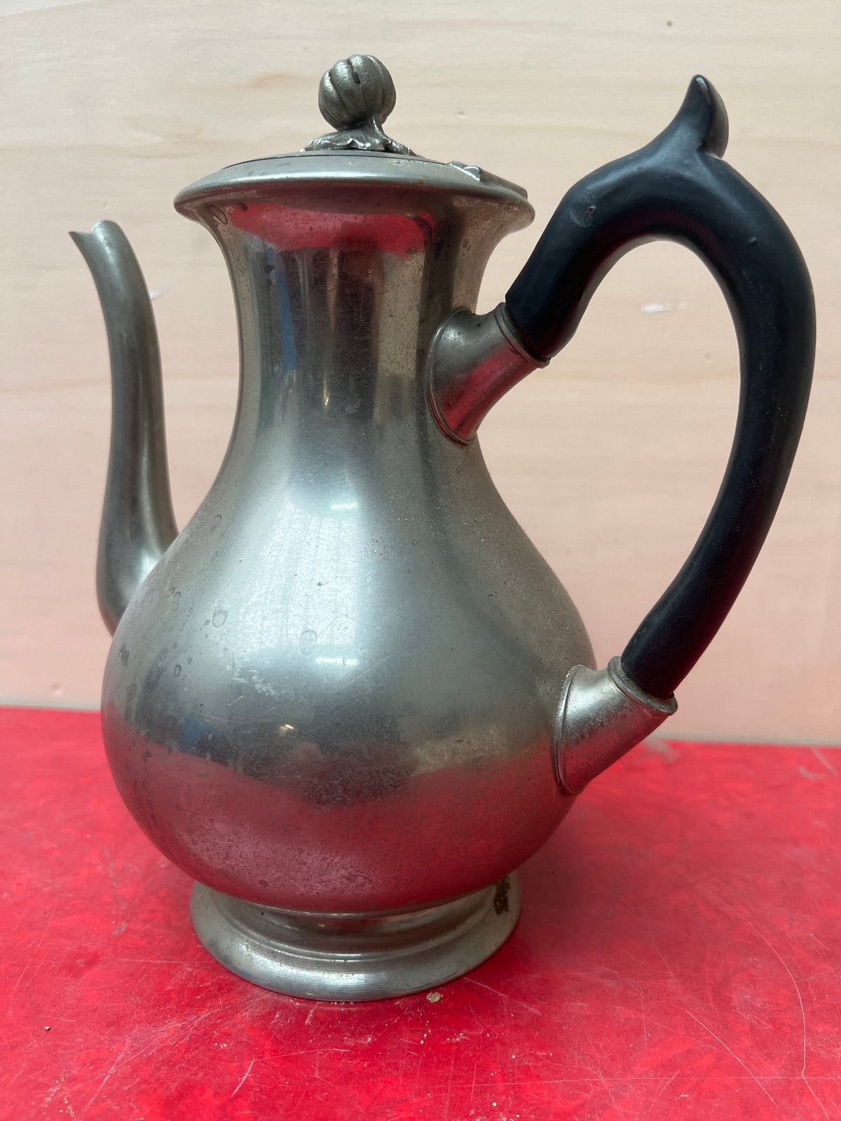 Antieke tinnen koffiepot Basse & Fischer (ca. 1900) – Jugend, Ophalen of Verzenden