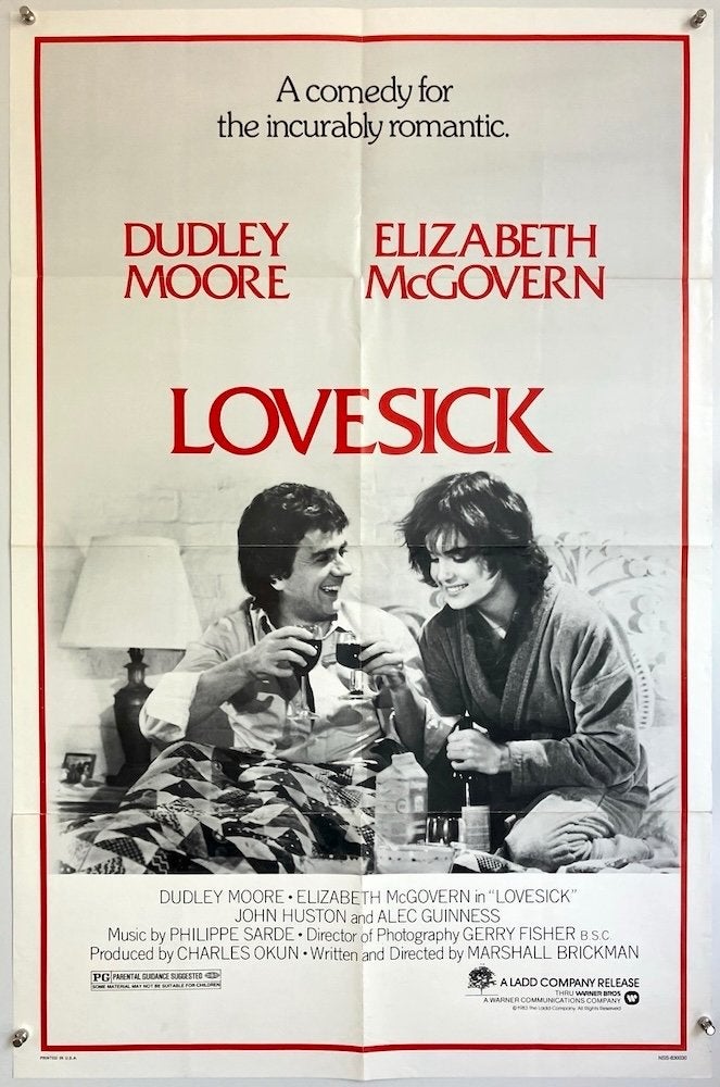 Lovesick (1983) - Dudley Moore - Originele filmposter, Ophalen, Rechthoekig Staand, Zo goed als nieuw, A1 t/m A3