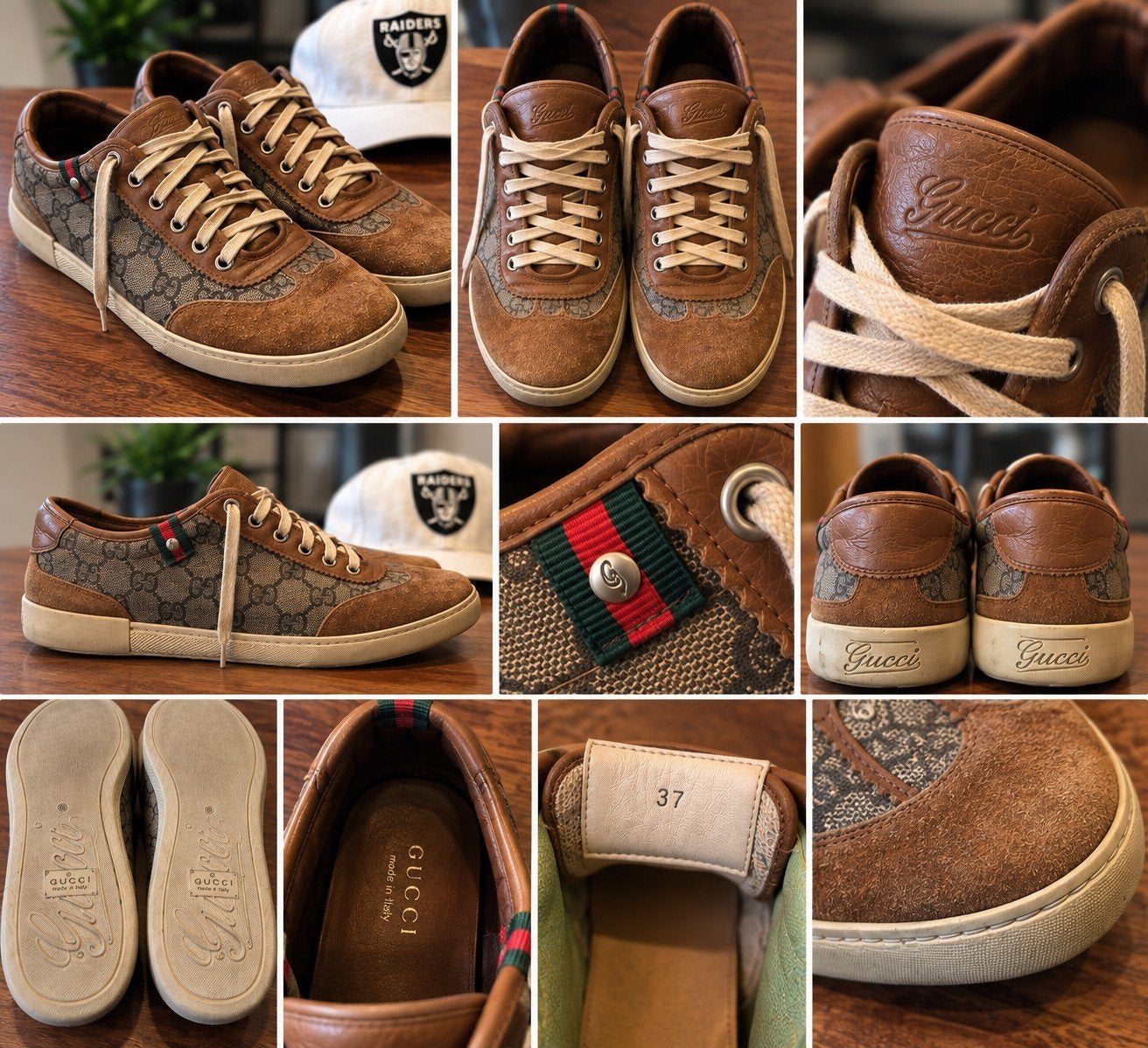 Gucci GG-monogram sneakers - Maat 39 (gekocht bij gucci), Kleding | Dames, Bruin, Ophalen of Verzenden, Gedragen, Gucci