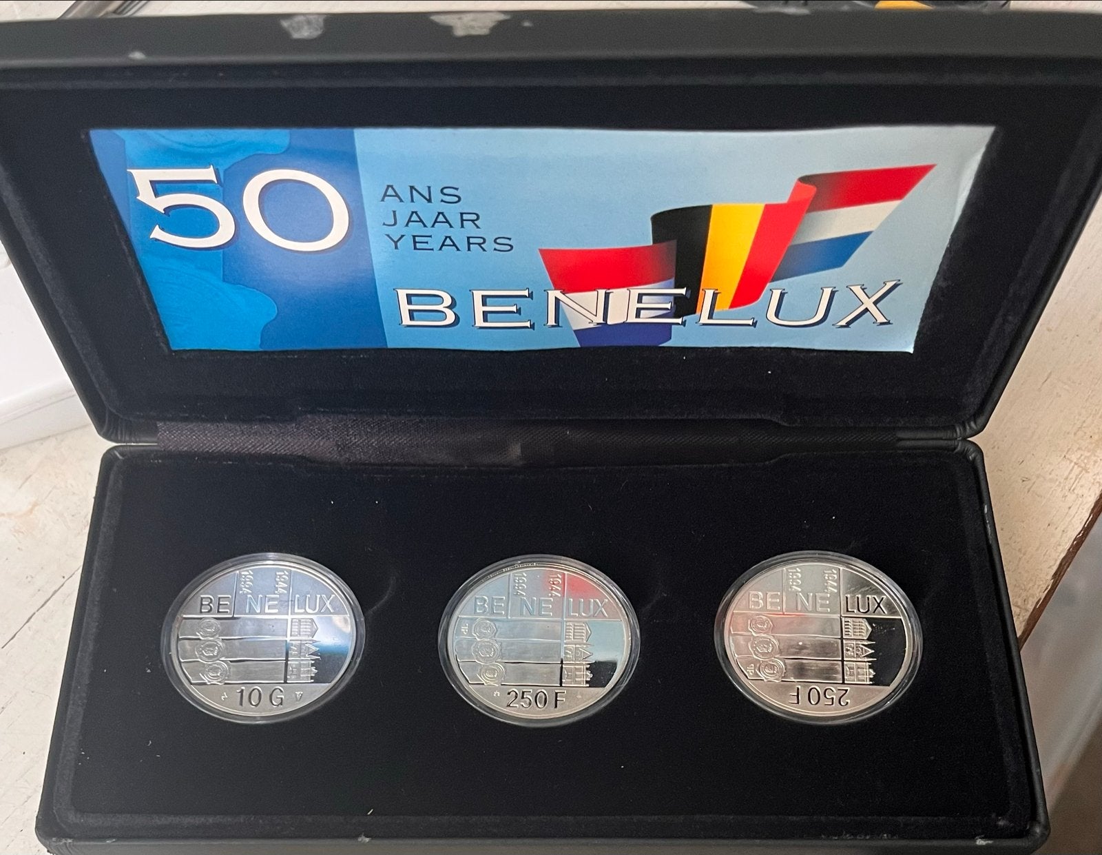 Benelux Munten Set - 50 Jaar Benelux Zilver Proof, Verzenden, Overige landen, Setje, Zilver
