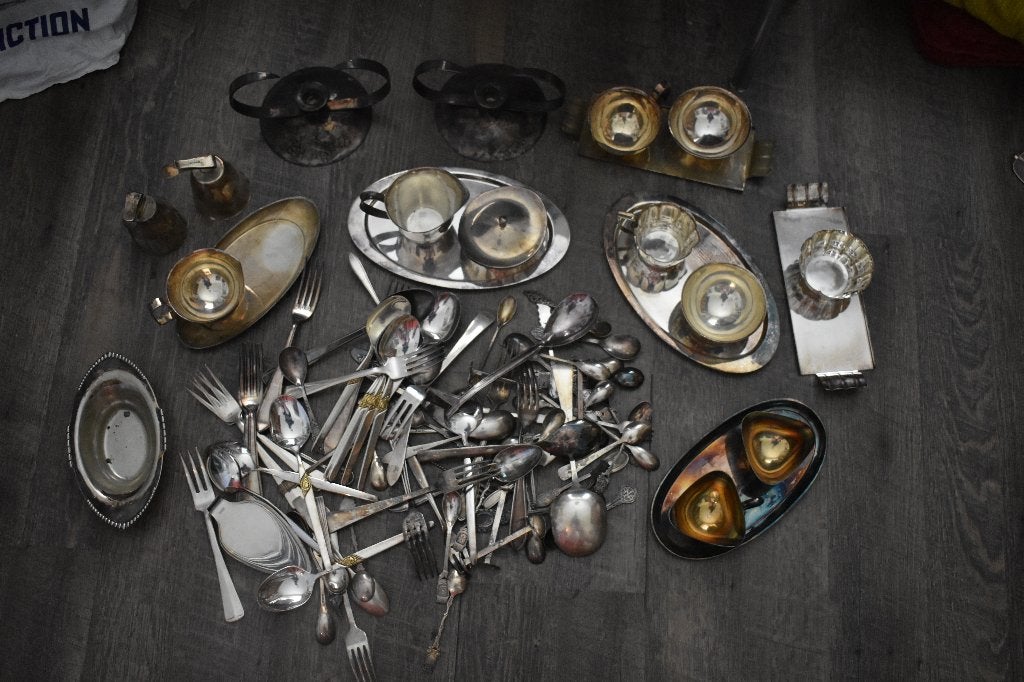 Partij verzilverd bestek en items 90 en 100 - ruim 5.8 kilo, Ophalen of Verzenden
