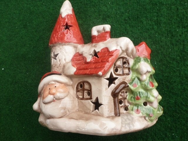 NIEUW 9 stenen kerst huisjes met verlichting 23 cm, Ophalen of Verzenden, Nieuw