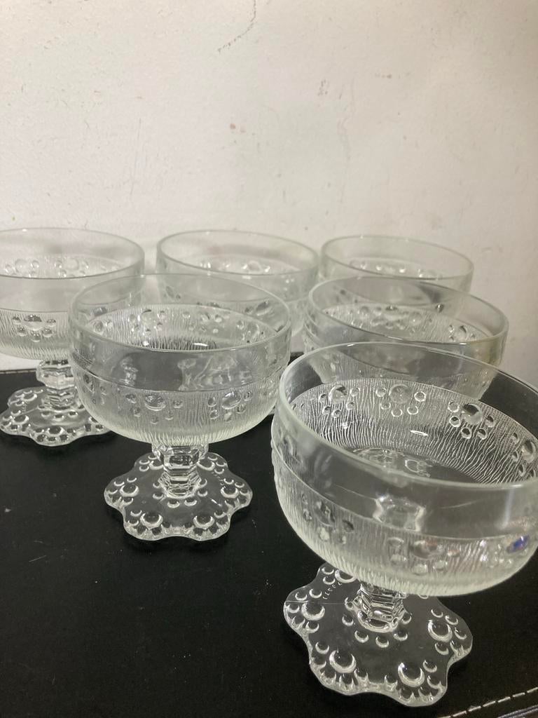 6 Masserini Barocco cocktail/ijscoupes - Vintage jaren '60, Ophalen of Verzenden