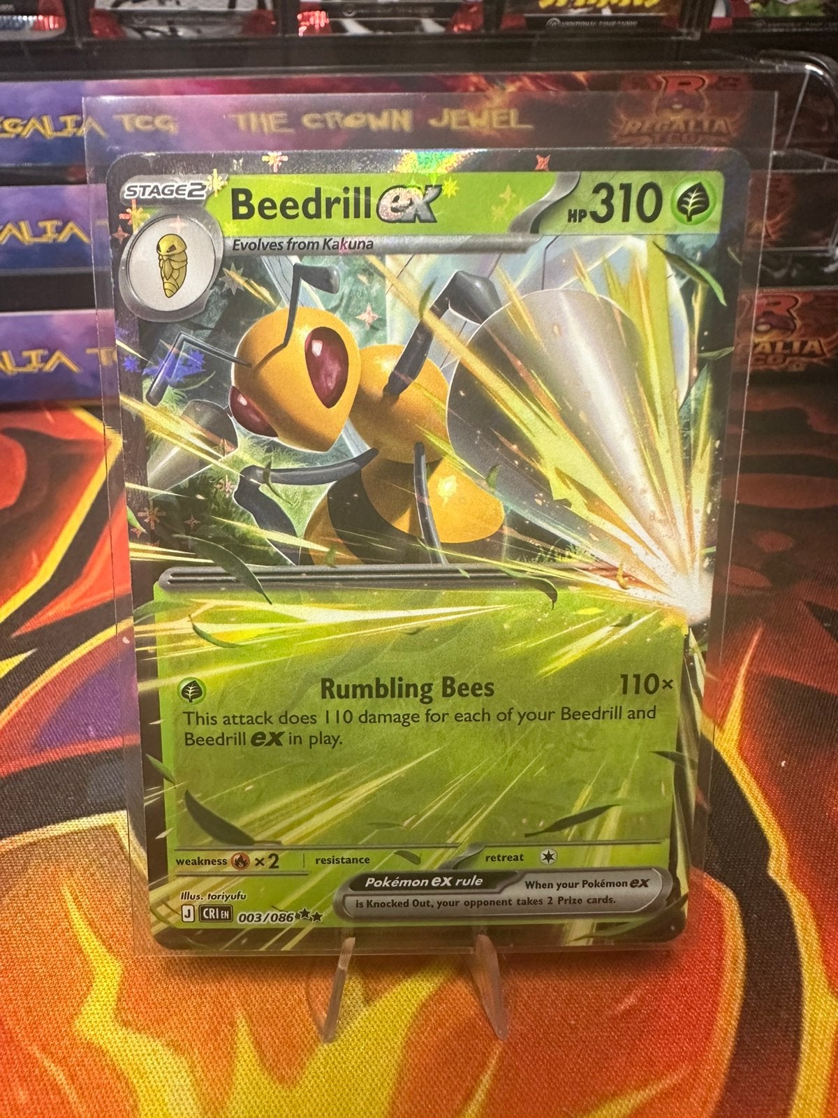 Beedrill ex (CRI 003) Chaos Rising, Ophalen of Verzenden, Zo goed als nieuw, Losse kaart, Foil