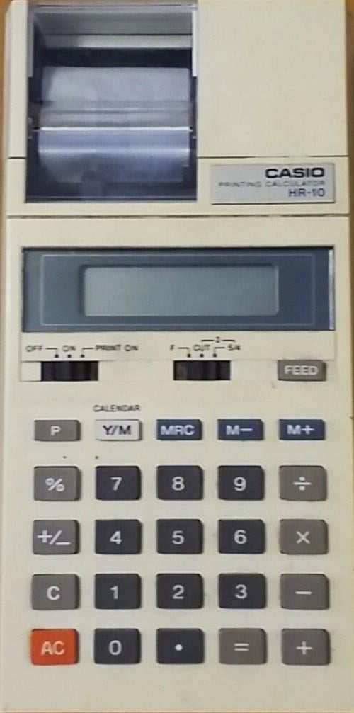 Vintage Casio HR-10 Printing Calculator, Verzamelen, Elektronische Apparatuur, Ophalen of Verzenden, Computers en Rekenmachines