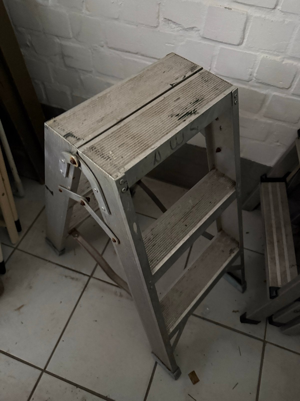 Aluminium werk trap met 2 treden, Caravans en Kamperen, Ophalen of Verzenden, Gebruikt