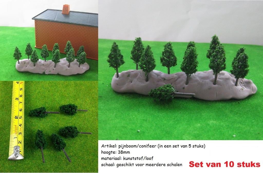 10 pijnbomen-conifeer 3,8 cm hoog (336), Overige merken, Gelijkstroom, Natuur, Nieuw