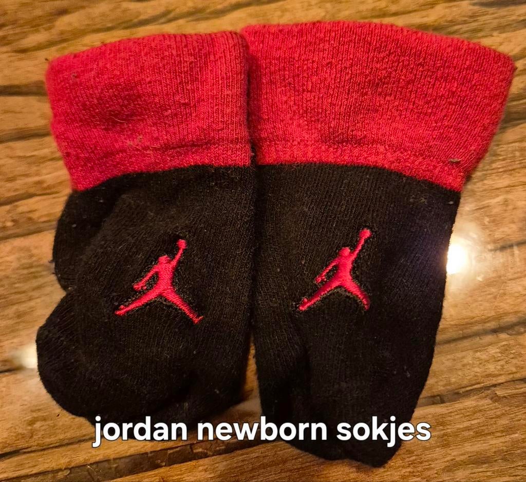 Jordan Newborn Sokjes - Zwart/Rood, Gebruikt, Jongetje of Meisje, Ophalen of Verzenden, Jordan