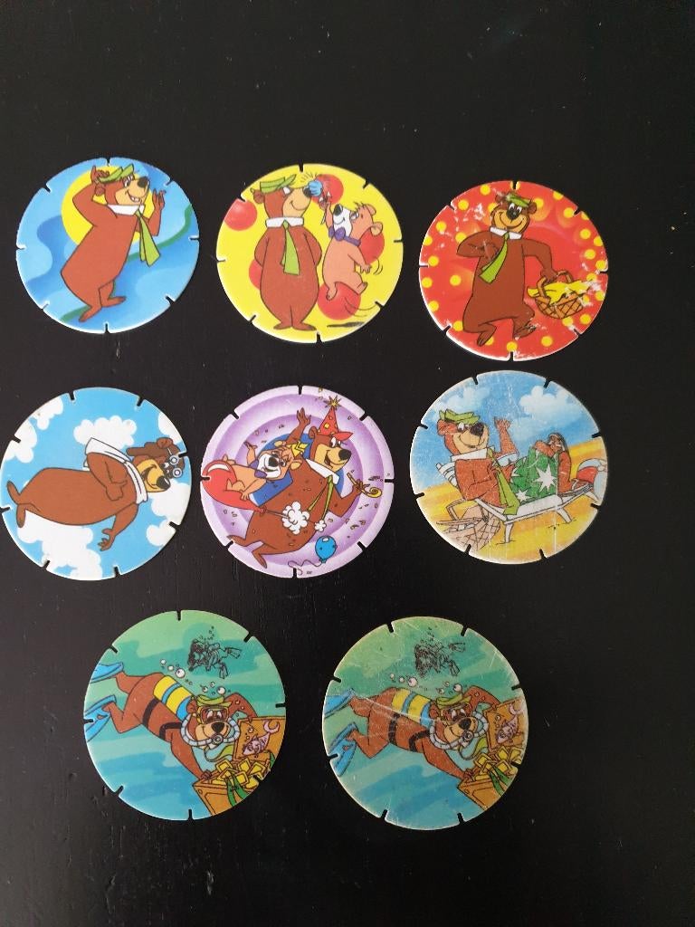 8 Jamin - Jam Caps - Yogi Bear - Serie 26 t/m 40 (O), Verzamelen, Flippo's, Ophalen of Verzenden, Losse flippo's
