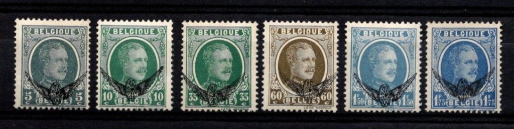 Belgie ongebruikt Dienstzegels D01/D06 - 1929  --  Q224, Ophalen of Verzenden, Spoor van plakker