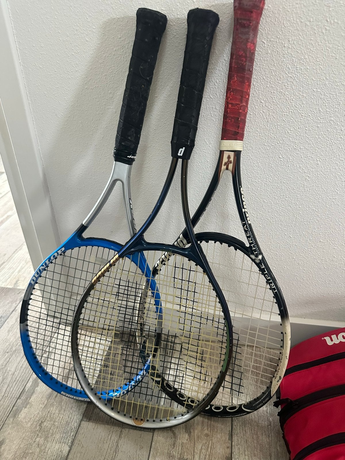 Mooie tennisrackets met gebruikte grips, Ophalen of Verzenden, Gebruikt, Racket, Dunlop