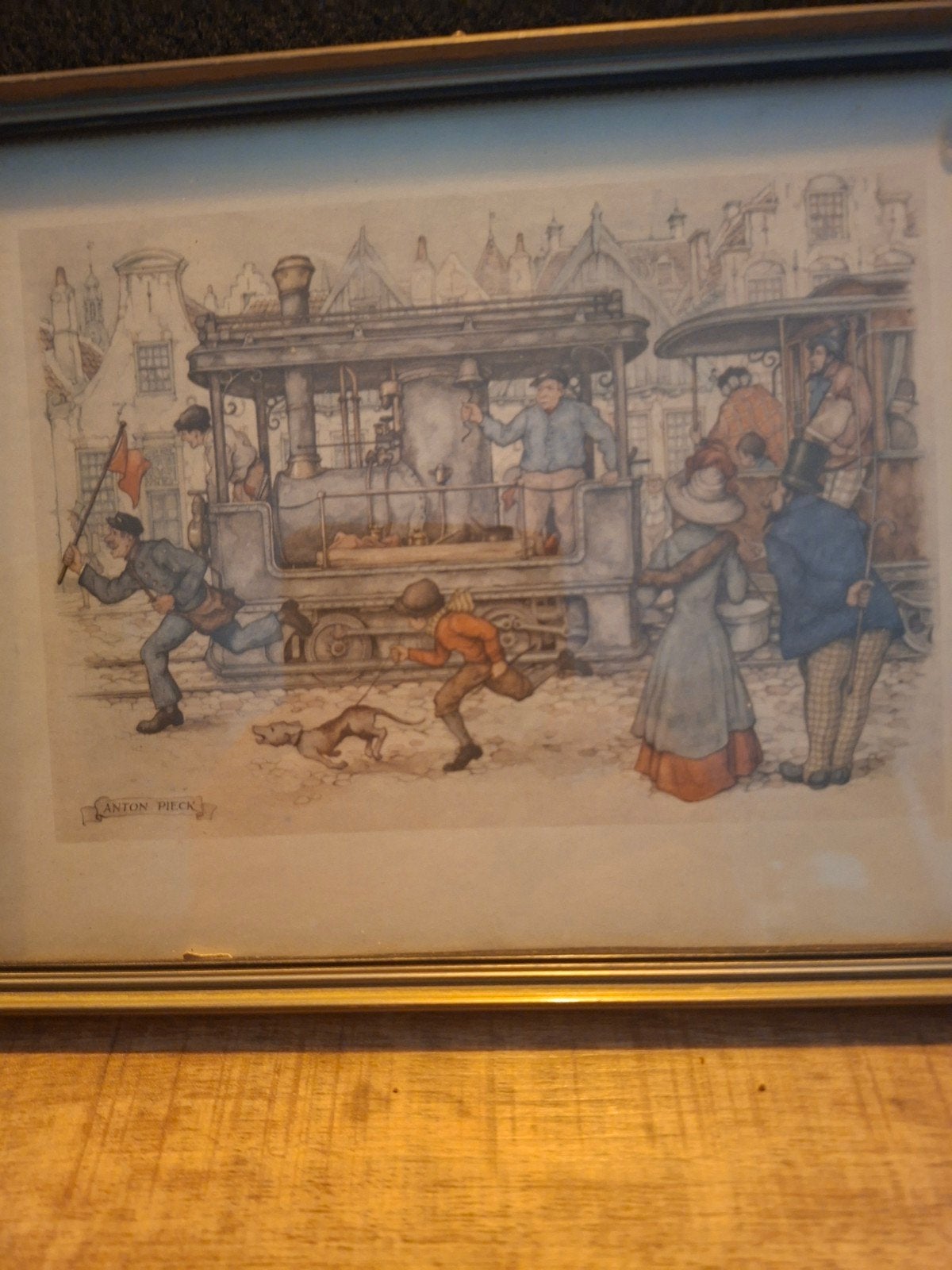 leuk oud prentje van Anton pieck afm 20 bij 15 cm, Ophalen of Verzenden