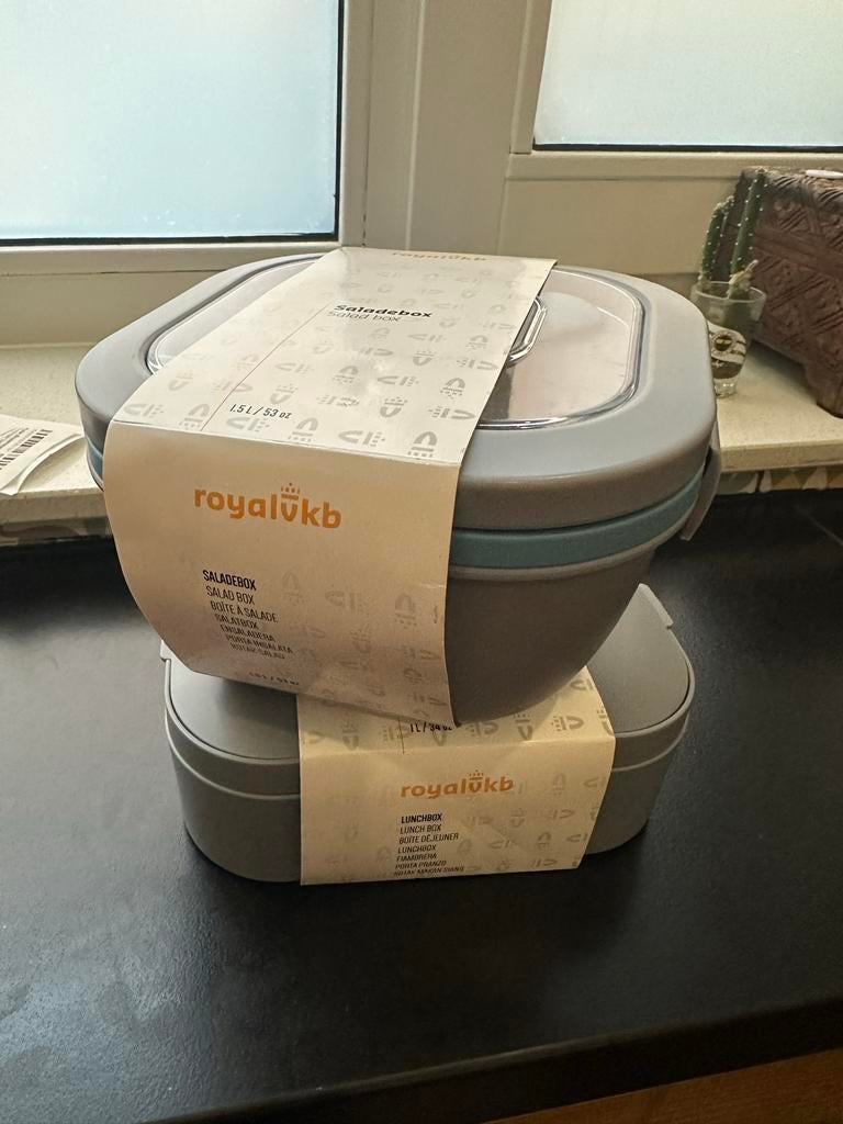 Nieuwe Royal VKB Lunchtrommels - Saladebox & Lunchbox, Kunststof, Nieuw, Ophalen of Verzenden, Broodtrommel