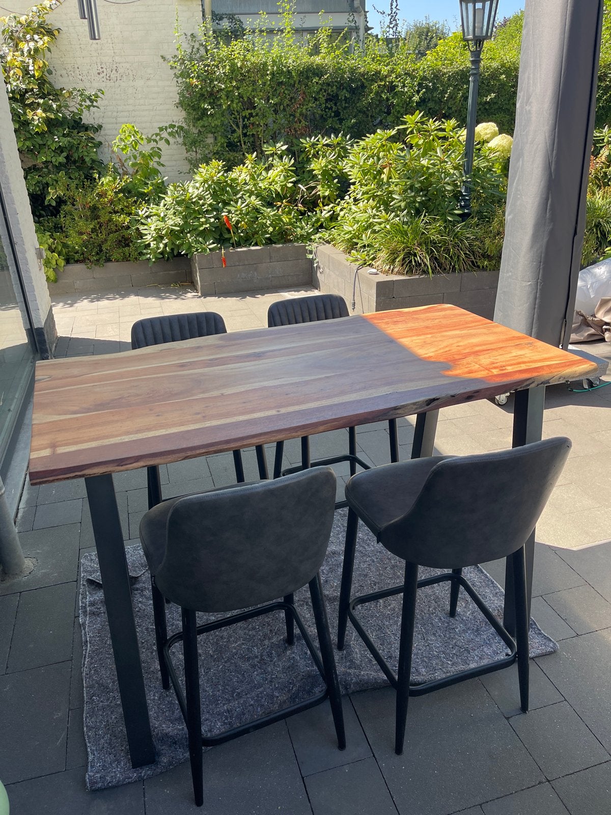 Massief mango houten bartafel - 147x80x94 cm, Ophalen, Gebruikt