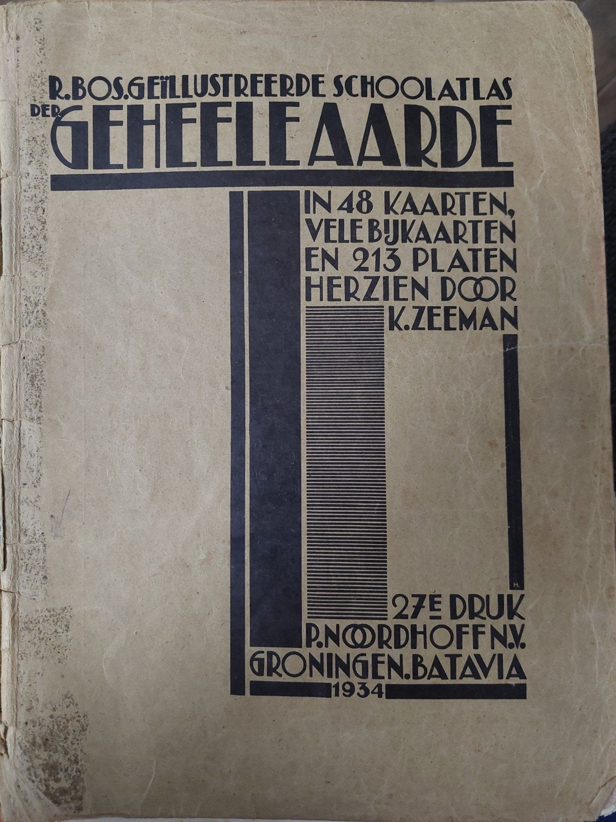 R. Bos Geïllustreerde Schoolatlas der Geheele Aarde 1934, Boeken, Bosatlas, Ophalen of Verzenden, 1800 tot 2000, Wereld